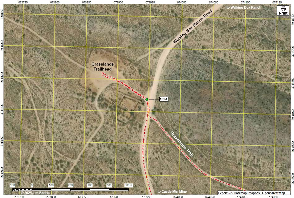 Grasslands Trailhead Map