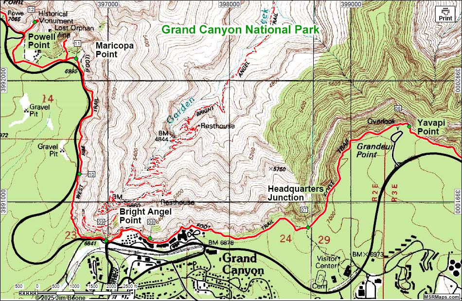 Rim Trail Map