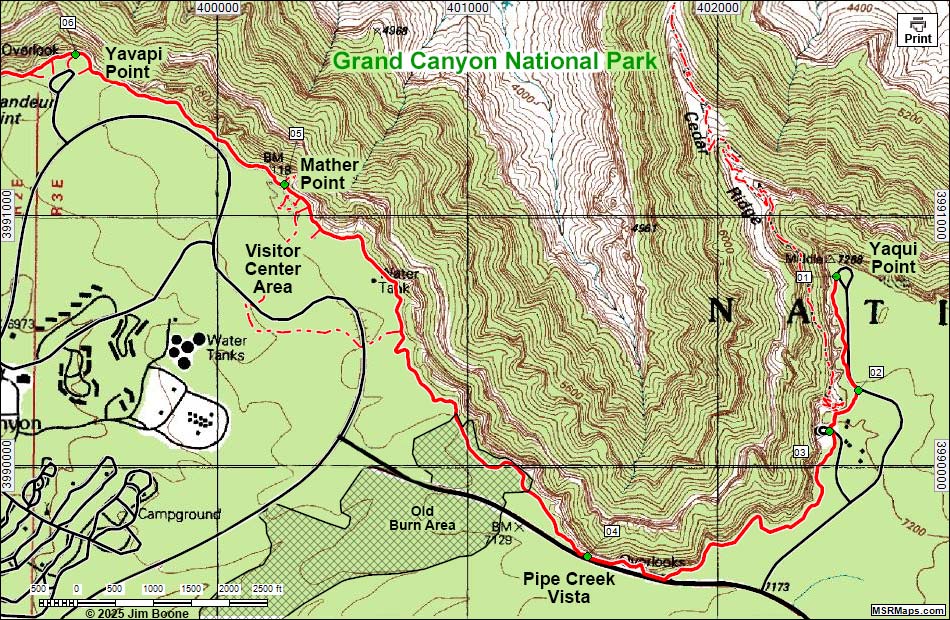 rim trail map