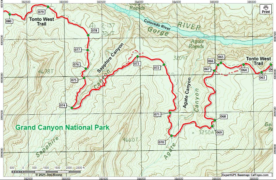 Tonto West Trail Map