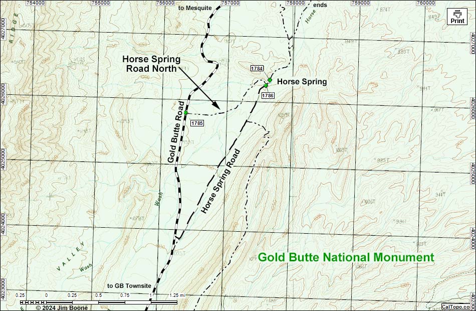 Horse Spring Road Map