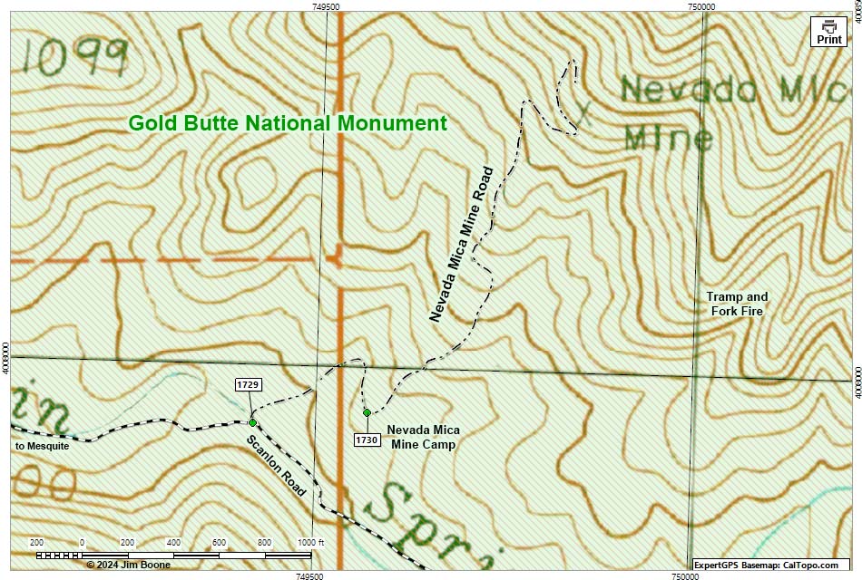 Nevada Mica Mine Road Map