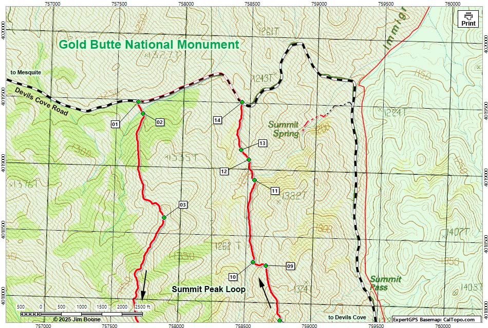 Summit Peak Loop Map