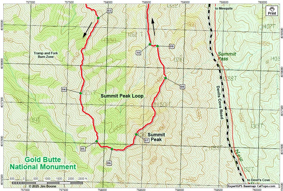 Summit Peak Loop Map