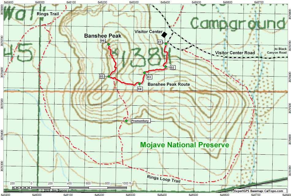 Banshee Peak Route Map