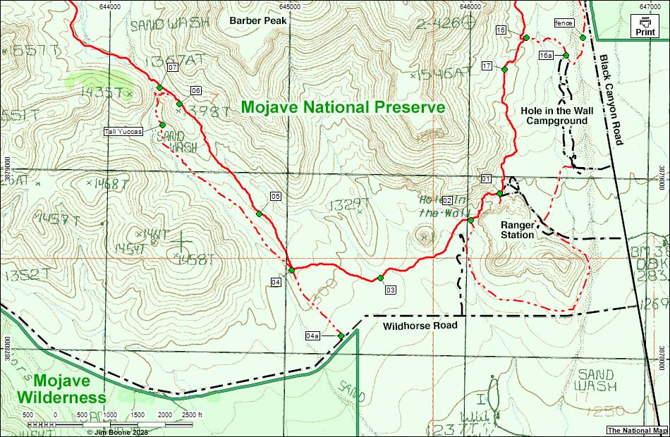 Barber Peak Loop Map - South Section