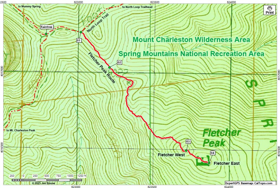 Raintree Hiking Map