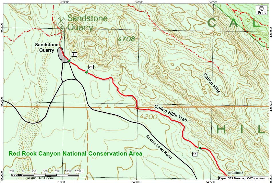 Calico Hills Trail Map