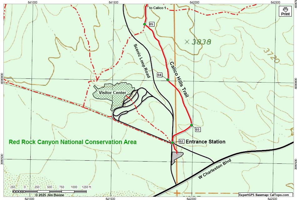 Calico Hills Trail Map