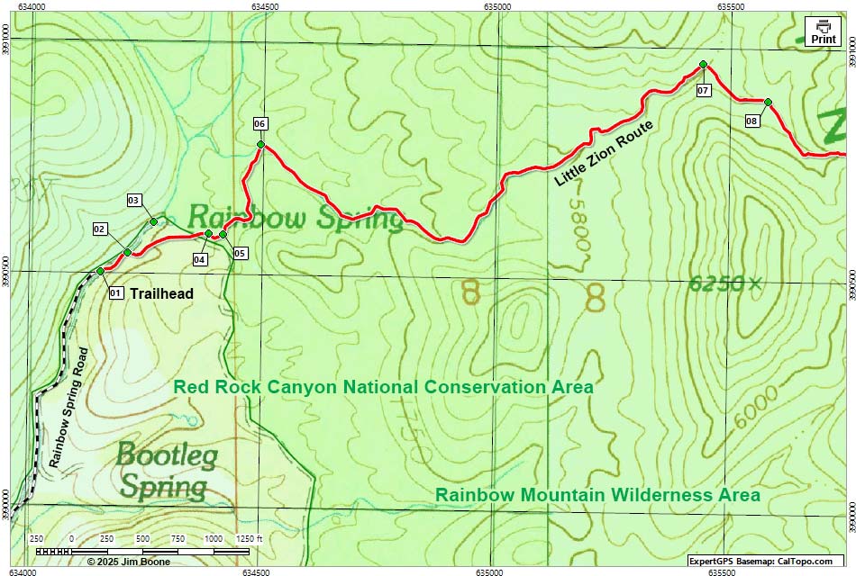 little zion map - overview