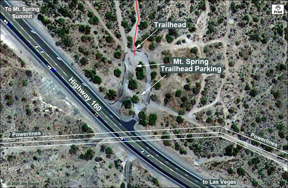 Mountain Springs Trailhead Map
