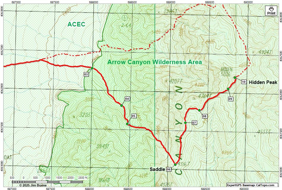 Hidden Peak Route Map