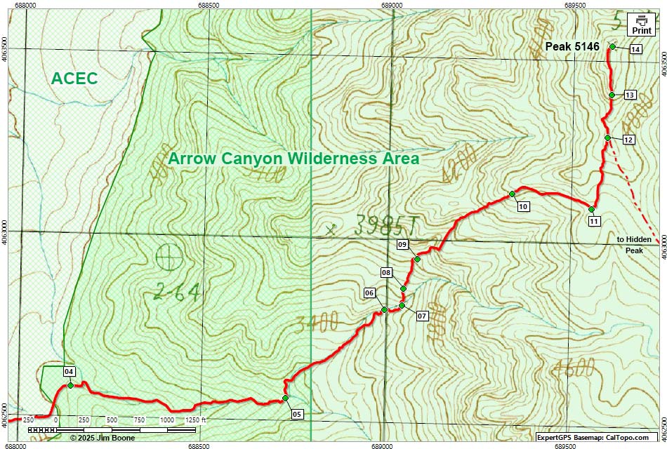 Peak 5146 Route Map